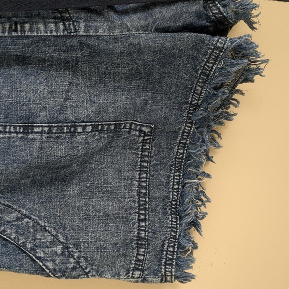 Medium Unbranded Cotton Pull On Drawstring Waist Shorts Blue Fringe - Picture 4 of 14